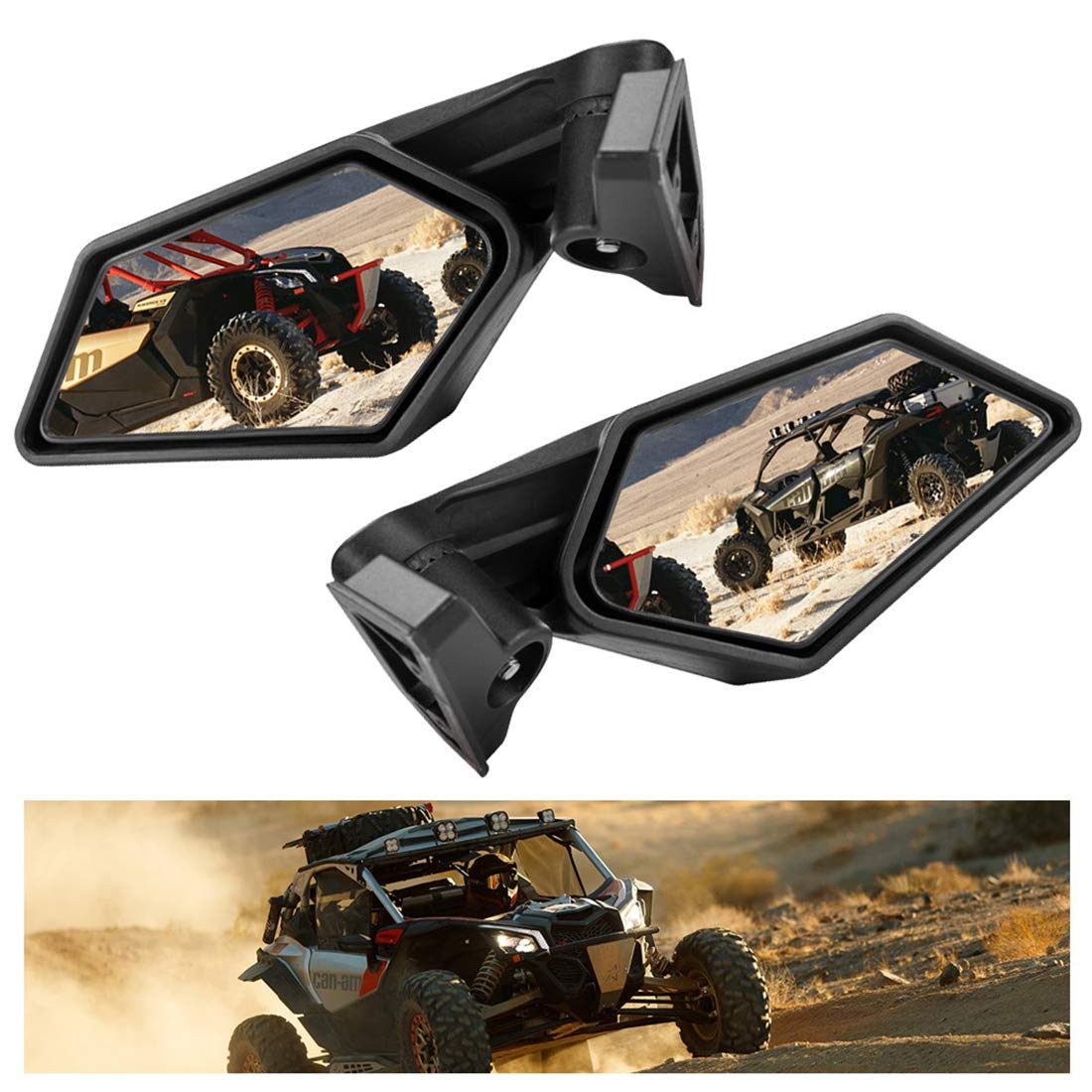Photo 1 of Kiwi Master X3 Side Mirrors for 2017-2026 Can Am Maverick X3/ Max Accessories, Adjustable Folding Rear View Mirror, OEM Replacement 715002898, Pair