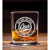 Gpa The Man The Myth The Legend Whiskey Glass, Gifts For Grandfather, Papa, Dad, Him, Christmas, Birthday, Father's Day For Gpa From Daughter, Son
