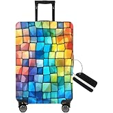 MosaiRudo Thicker Travel Luggage Covers with Luggage Tag For Suitcase Tsa Approved,Suitcase Cover Protector Fit 18-32 Inch Luggage Travel Accessories (F2481, S)