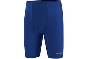 Runhit Boys' Swim Jammers Youth Competitive Swimsuit UPF 50+ Quick Dry Athletic Compression Swimming Shorts