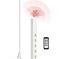 EDISHINE LED Corner Floor Lamp, New Gesture Control Dimmable Corner Light with Remote Control, 3000K-6000K Eye Caring Standing Lamp, Modern Minimalist Lit Lamp for Bedroom, Living Room, Office, White