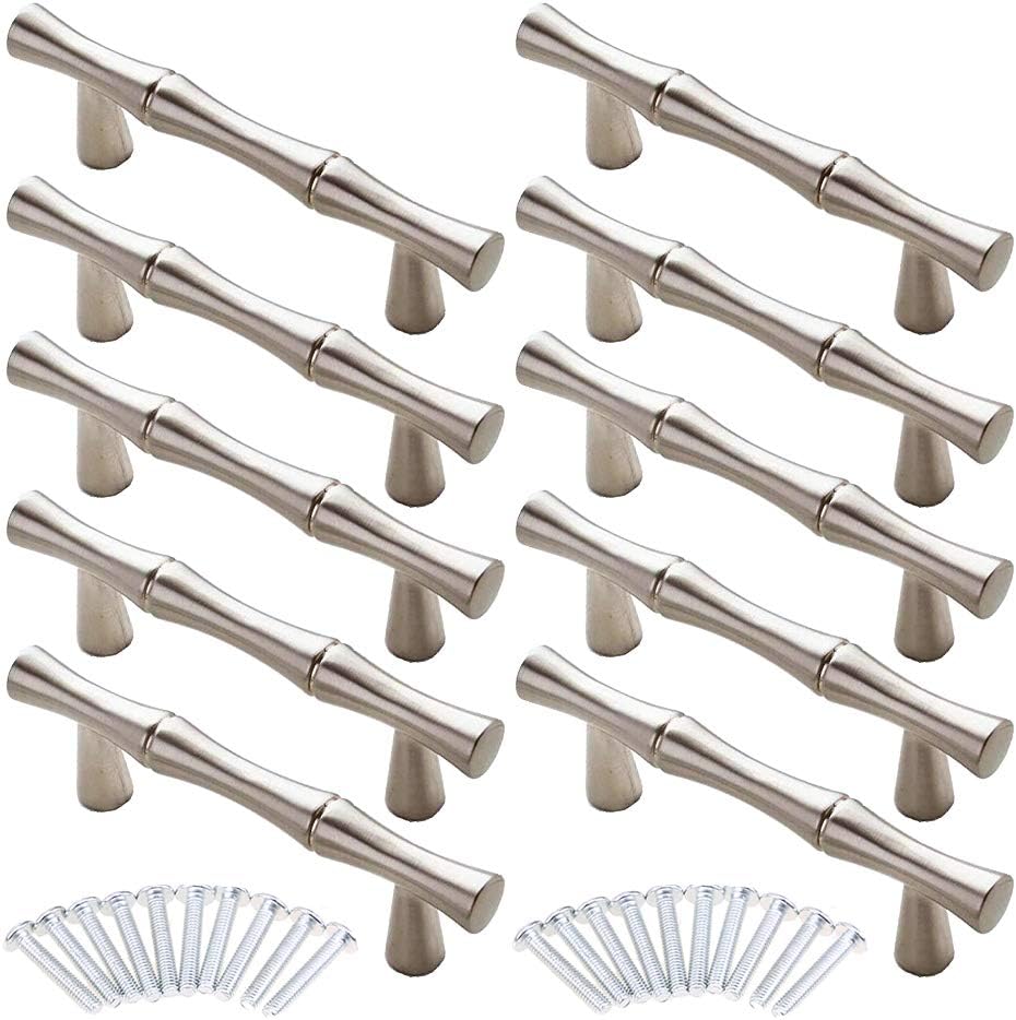 CENGOOD Cabinet Handles Bamboo Shape Kitchen Cupboard Dresser Closet Drawer Door Pulls CC 2-1/2"(64mm) Pack of 10