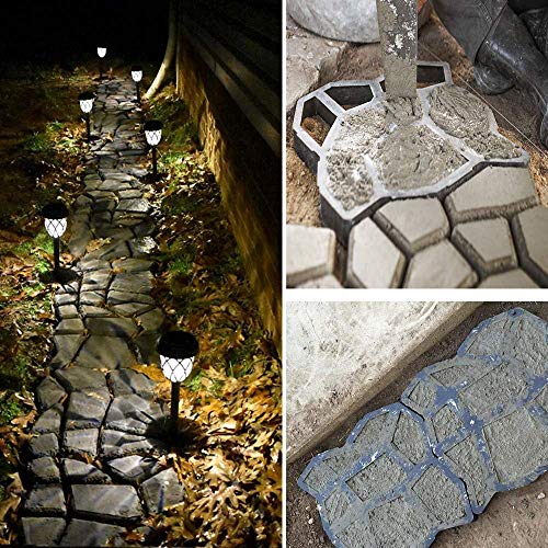 Concrete Molds Foramor Walk Maker Reusable DIY Stepping Stone Molds Garden Lawn Walkway Pavement Paving Moulds
