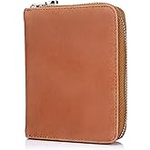 boshiho RFID Blocking 24 Slot Credit Card Holder Wallet Real Leather Multi Card Organizer Wallet with Zipper