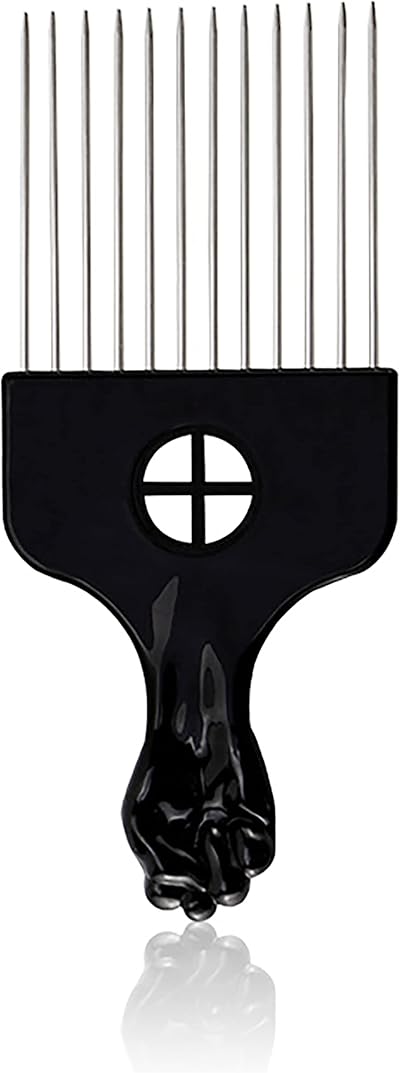 IRYNA Metal Afro Comb Professional Smooth Hair Pick Wide Tooth for Curly