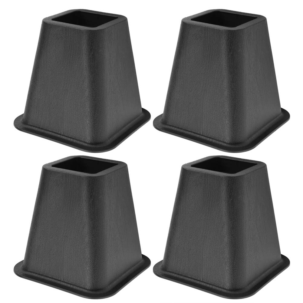 Wakects Furniture Riser, Set of 4 Bed Riser PP Elephant Foot Bed Riser Sofa Lifting Support Table Riser for Sofa Riser Black 500KG Load Capacity