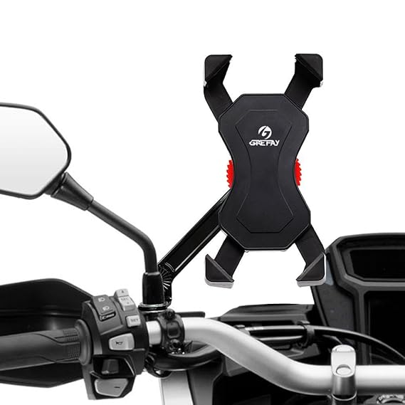 Grefay Motorrad Handyhalterung Universal Smartphone Halterung für Motorrad Rückspiegel 360°Drehbare