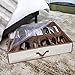 Smart Design Underbed 12 Compartment Shoe Organizer Storage Bag - Holds 12 Pairs of Shoes - Heavy Duty Durable Material - Home Organization (30 x 6 Inch) [Beige]