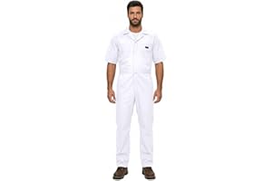 Natural Uniforms Mens Short Sleeve Coveralls Zippered