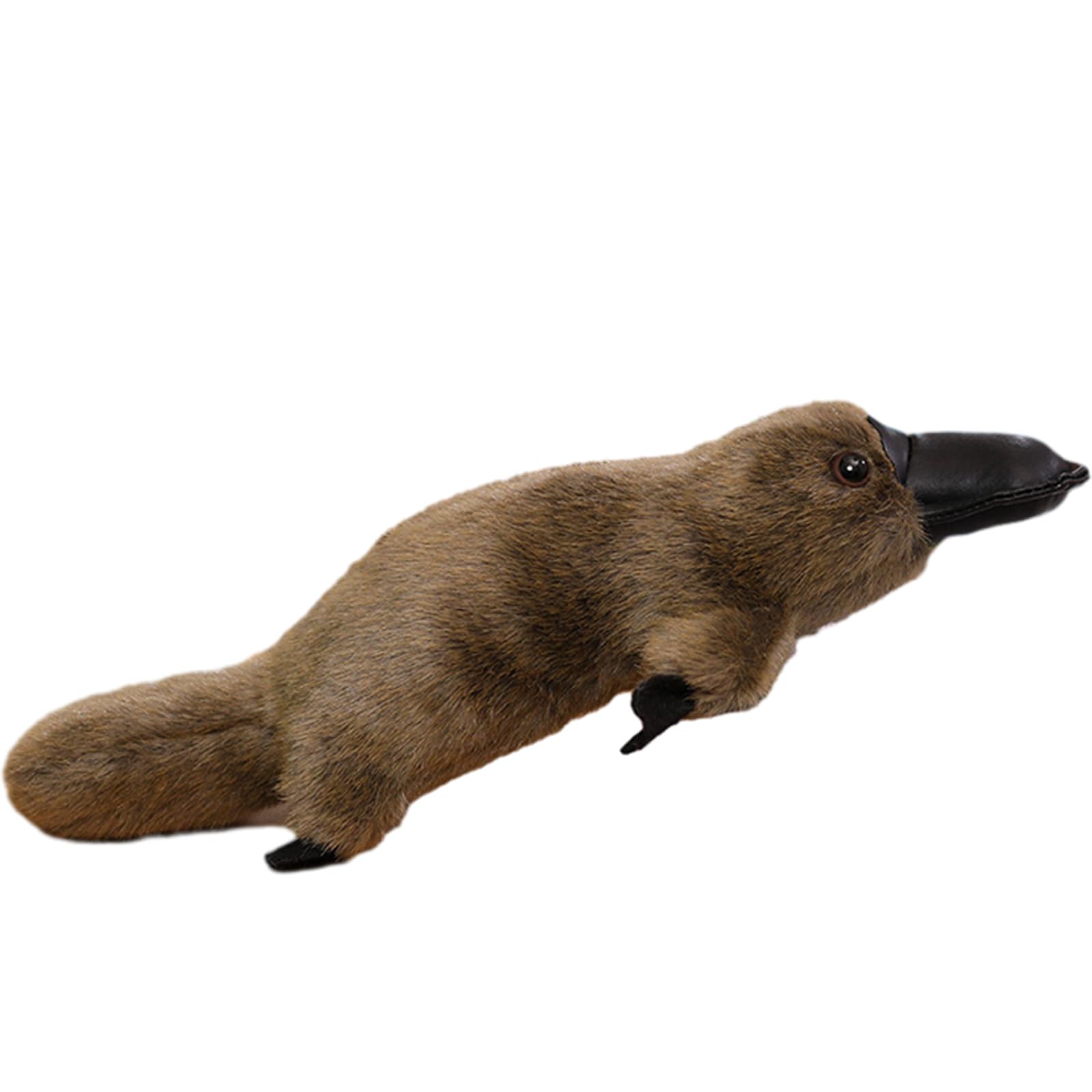 Photo 1 of 12 Inch Fluffy Realistic Look Stuffed Platypus Soft Plush Figure Toys Kawaii Platypus Plushies Duckbill Gift for Kids and Lovers (Coffee)