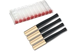 Denicotea Lucille Series Cigarette Holder w/Hands-Free Ejector + 10 Free Filters - Black & Gold - Pack of 4 - Add Style & Sophistication - Avoid Stained Fingers & Lips - Butt Ejector - 20252