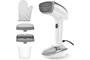 1800W Powerful Handheld Fabric Steamer, Professional Garment Steamers Clothes with Fast Ceramic Heat-Up Plate, 2-in-1 Ironing