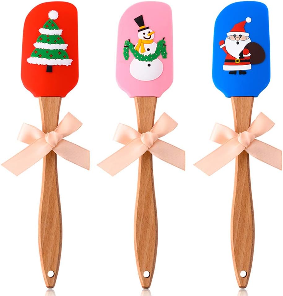 Silicone Spatula, Set of 3 Christmas Silicone Spatula, Food