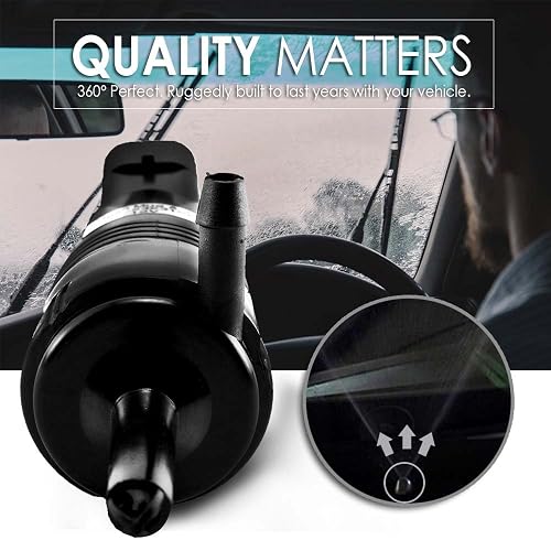 Mean Mug Auto Windshield Washer Pump For GMC Chevrolet – Front & Rear, 22127653, 16212-6322A, 3-Year Warranty