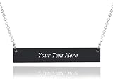 Caramel Personalized Custom Stainless Steel Horizontal Bar Necklace Pendant 5 Colors with Chain