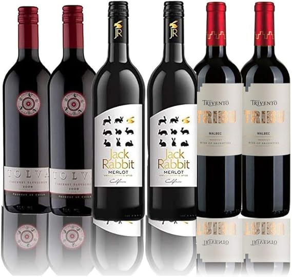 Premium Red Wine Mixed Case of 6 2 x Jack Rabbit Merlot 750ml, 2 x