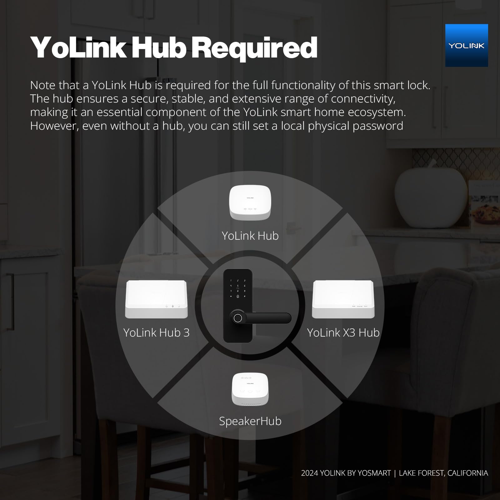 YoLink Smart Lever Lock, Smart Handle Lock, Door