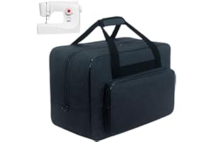 Haroranax Sewing Machine Carrying Case，Sewing Machine Carrying Case Tote Bag，Universal Tote Storage Bag with Pockets and Handles, Suitable for Most Standard Singer (BLACK)