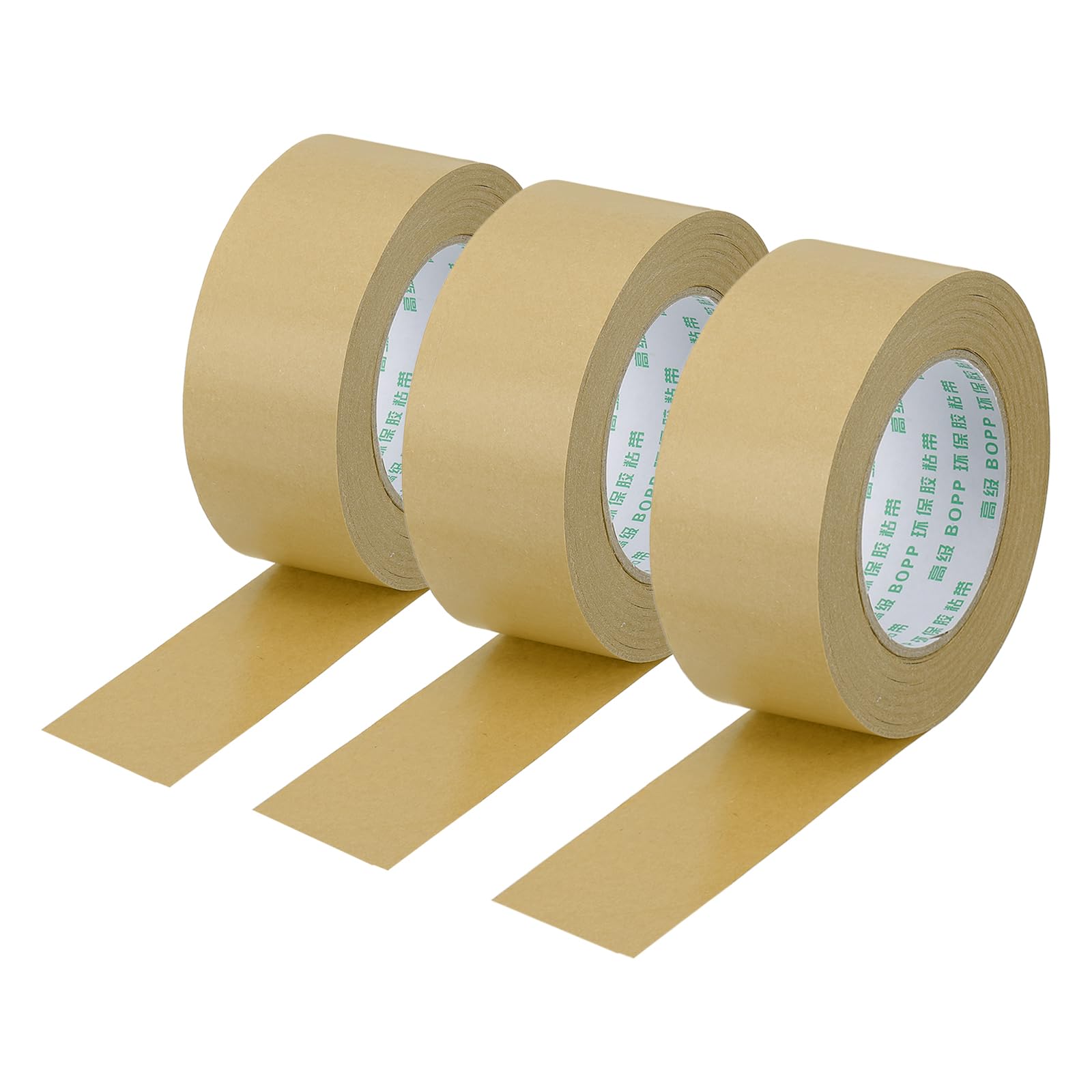 PATIKIL 1.9" x 55 Yards Brown Packing Tape, 3 Roll Heavy Duty Kraft Tape Paper Gummed Tape for Sealing Cardboard Carton Boxes, Shipping, Moving, Masking