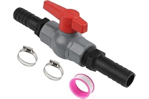 Lawnoval Ball Valve with Hose Connector 1 Inch / 1 1/4 Inch PVC Shut-Off Valve for Irrigation Piping Systems, Black+Red