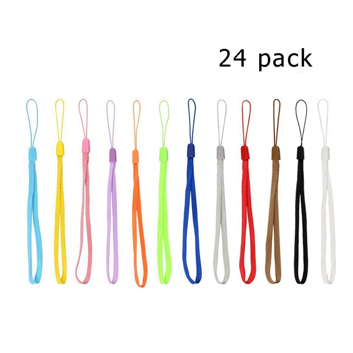 24 Pcs Naisidier 6.9\'\' Hand Wrist Lanyard Strap, String Holder for USB Flash Drives, Key Chains, ID Name Tag, Assorted Colors