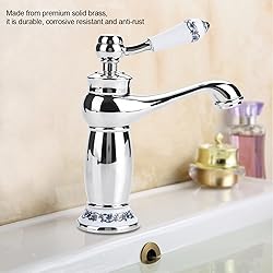 Fdit Ceramic Antique Brass Faucet Bathroom Sink