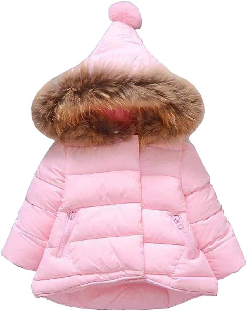 Baby Girls Boys Winter Warm Jacket Hooded Snowsuit Windproof Coat Outerwear Soft Fur Hoodies FBA