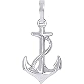 Jewels By Lux Sterling Silver Unisex Anchor Ocean Life Charm Pendant