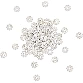 Beadthoven 300pcs Tibetan Style Silver Plated Alloy Daisy Spacer Beads for DIY Bracelet Necklace Jewelry Making Supplies 5x1.5mm