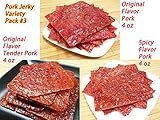 Variety Pack #3 Pork Jerky (12 Ounce weight) - Original Flavor Pork (4 oz), Spicy Pork (4 oz), Tender Pork (4 oz)
