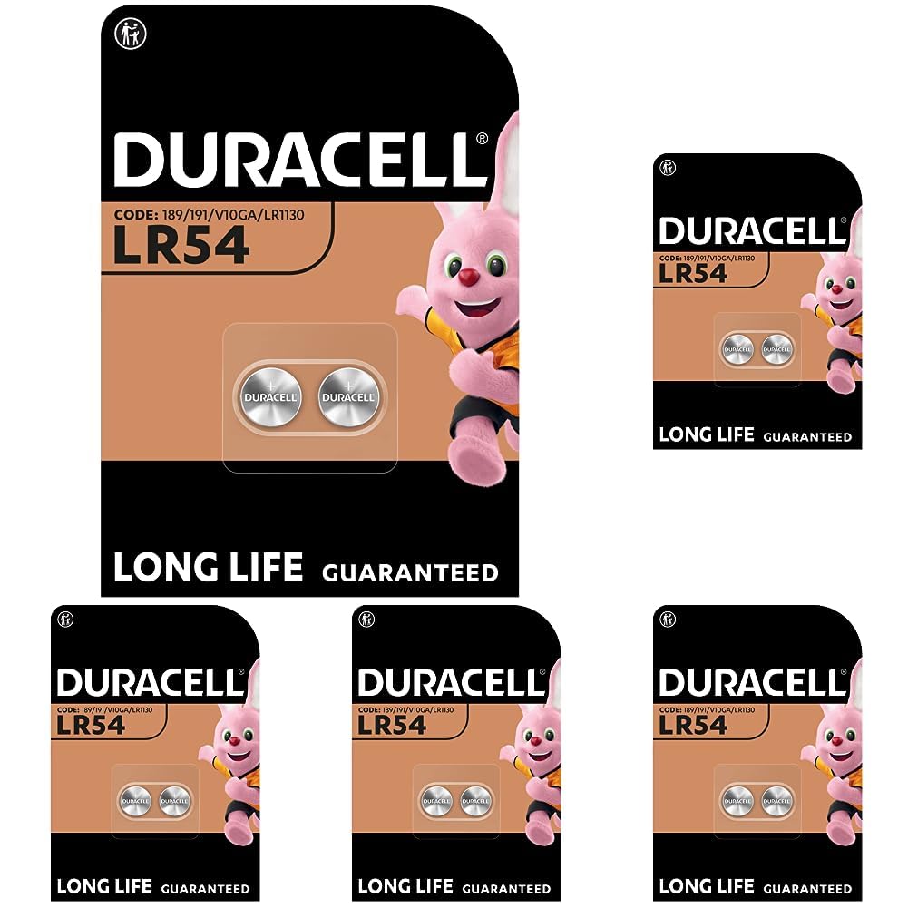 Duracell Spezialzellen LR54 Alkali-Knopfzelle 1,5 V (189/191 / V10GA / LR1130), entwickelt für die Verwendung in Spielsachen, Taschenrechnern und Messgeräten, 10er Pack