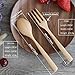 Wooden Forks and Spoons Set, ADLORYEA 6 Piece Natural Wooden Utensils for Eating, 7.5 Inch Handmade Korean Wood Spoon for Pasta, Dinner, Tea, Salad Desserts, Chips, Snacks, Cereal, Fruit
