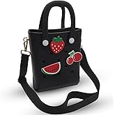 Small Rubber Beach Bag Waterproof Mini Eva Tote Pool Bag With Holes and Crossbody Strap For Women
