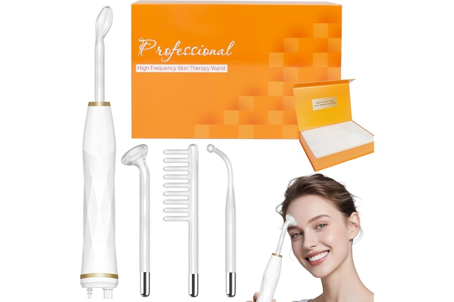 TUMAKOU Portable High Frequency Facial Machine – Orange High Frequency Face Skin Wand Device