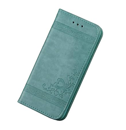 Homikon PU Leder Hülle Retro Schön Blume Prägung Schutzhülle Brieftasche Bookstyle Silikon Bookcase Handyhülle Lederhülle Fli