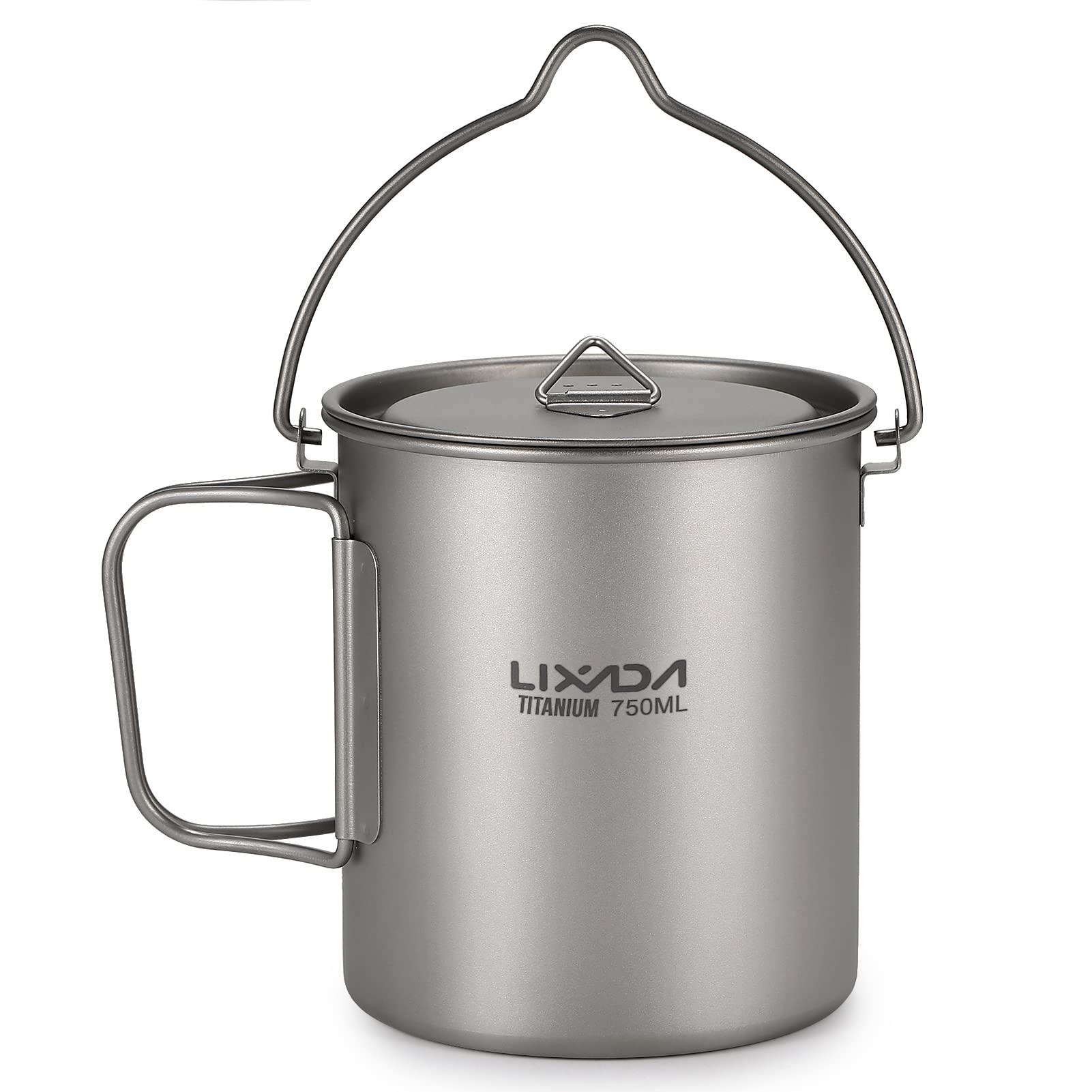 Lixada Portable Titanium Camping Picnic Mug with Foldable Handle Stil4 750ML