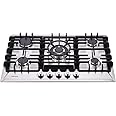30 Inch Gas Cooktop, Stainless Steel Built-in 5 Burners Gas Stovetop LPG/NG Convertible Gas Stove Top Dual Fuel Gas Hob DM527-02