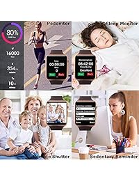 Bluetooth Smartwatch desbloqueado reloj teléfono puede llamar y texto con pantalla táctil cámara Notificación sincronización para Android e iOS, Dorado