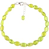 Natural Peridot Bracelet, Plain Nuggets Beads Gemstone, Dainty Bracelets, Healing Crystals, Birthday, Gift for Her, Gemstone Jewelry for Women AAA+ Quality