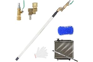 AJOFIEK Radiator Cleaning Wand, 4500 PSI Pressure Washer Tool for Cars,Trucks & RVs, 2025 New 24'' Portable with Switch Radiator Cleaning Set, Includes Valve Switch+Universal Join