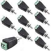 exgoofit RCA Male Plug to AV Screw Terminal Audio/Video Connector 10-Pack, RCA Plugs for Speaker Wire, Solderless Phono RCA Adapter