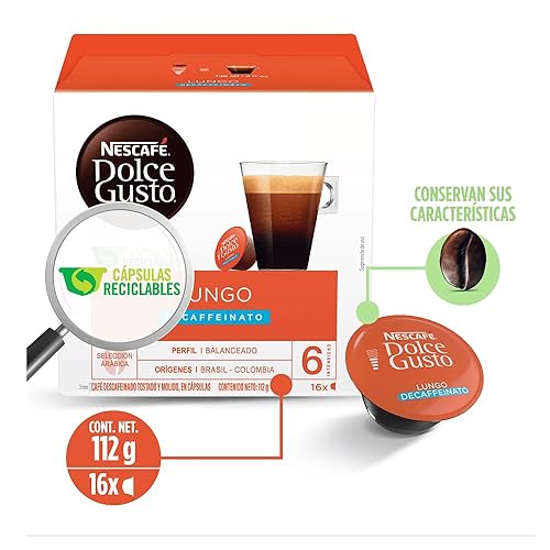 Nescafe Dolce Gusto Coffee Pods, Lungo Decaffeinato, 16 capsules