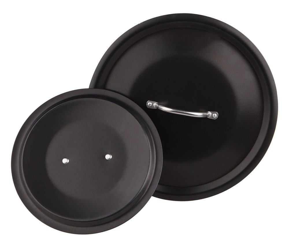 Pentole Agnelli Aluminium Black 3 Mm. B - Crystal Lid With Steel Bridge, Diameter 20 Cm.