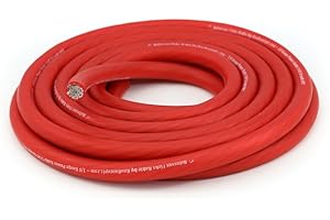 KnuKonceptz Kolossus Flex Kable OFC 0 Gauge Power Wire Copper Cable Red (20 ft) 1/0 AWG