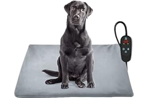 PETNF Pet Heating Pad Temperature Adjustment Anti-bite Puppy with Timer Cat Dog Heating Pad Indoor Waterproof Pet Warming Electric Heated Bed Mat Dog