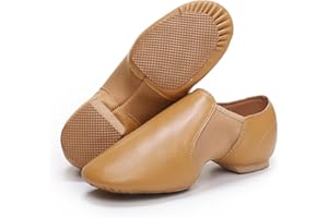 XiaoLiuni Jazz Shoes for Girls Slip-On Dance Shoes Genuine Leather Jazz Dance Shoes for Girls Boys（Little Kid/Big Kid）