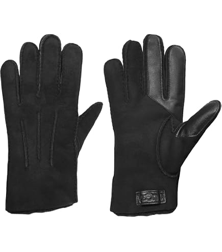 UGG Men's 3 Point Genuine Leather Gloves with Microfur Lining and