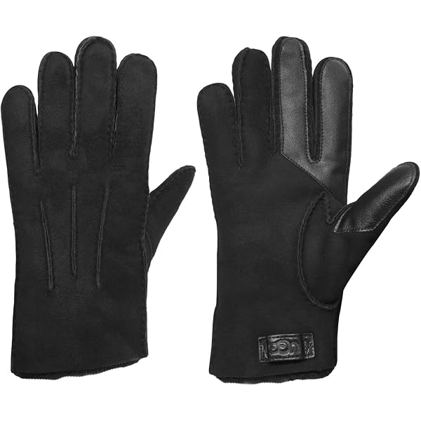 UGG Men's Fluff Glove, Black, Medium at Amazon Women's Clothing store
