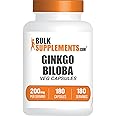 BulkSupplements.com Ginkgo Biloba Extract Capsules - Ginkgo Biloba Supplements, from Ginkgo Leaf - Herbal & Gluten Free, 1 Capsule per Serving, 180 Veg Capsules (Pack of 1)