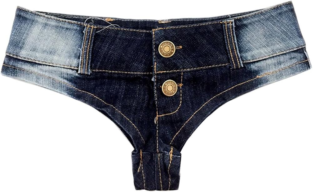 LaoZan Femmes Jeans Shorts Pantalons Taille Basse GString Hot Denim Mini Courts Pantalon